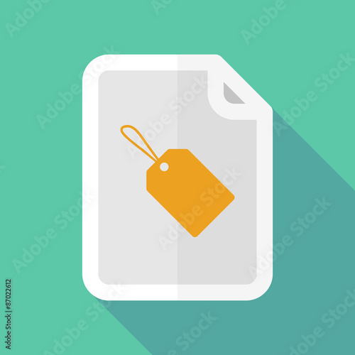 Long shadow document icon with a label