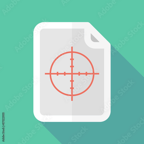 Long shadow document icon with a crosshair