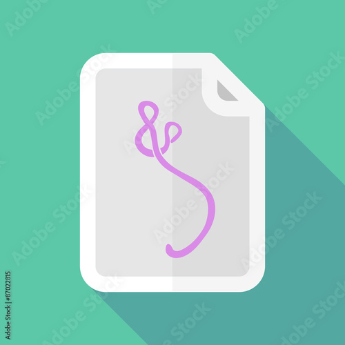 Long shadow document icon with an ebola sign