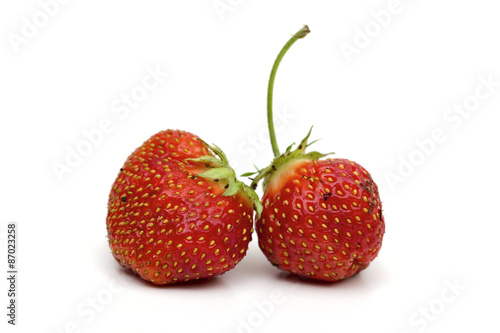 strawberries on the white background