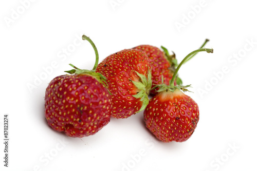 strawberries on the white background