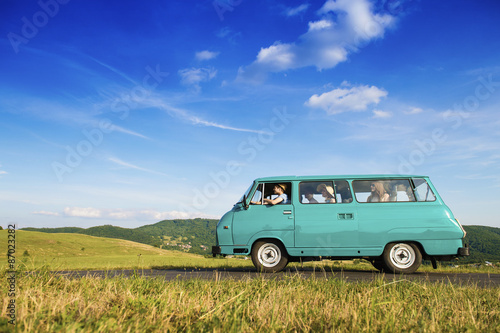 Young people on a road trip