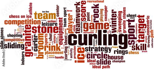 Curling word cloud concept. Vector illustration