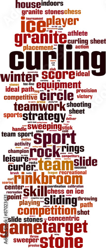 Curling word cloud concept. Vector illustration