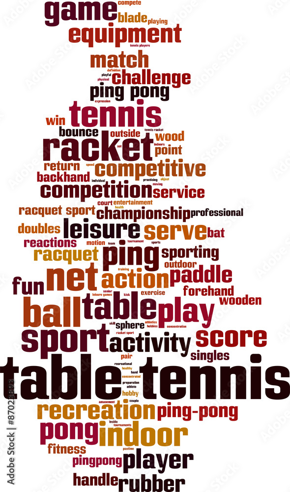 Obraz premium Table tennis word cloud concept. Vector illustration