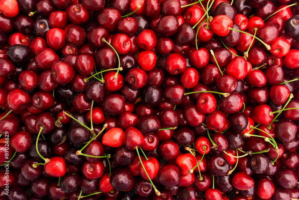 Red Cherries. Cherry selection. Background of ripe cherries Red Cherries. Cherry selection. Background of ripe cherries