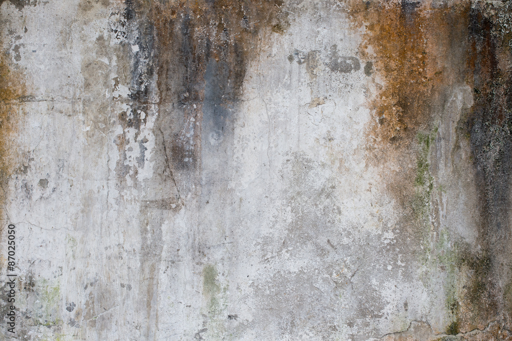 Naklejka premium Old ruined and staind grungy wall texture