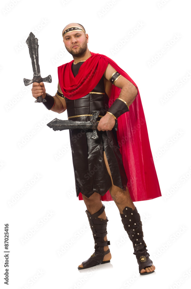 Gladiator with sword isolated on white Gladiator with sword isolated on white