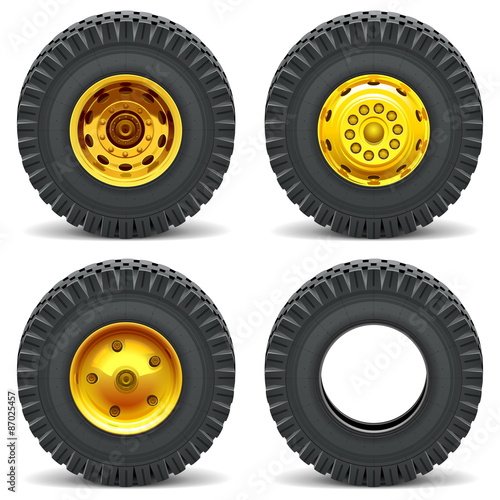 Vector Construction Machines Wheels