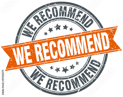 we recommend round orange grungy vintage isolated stamp