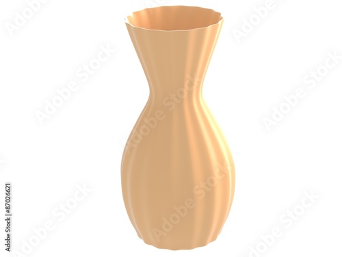 ceramics vase 3d render in beige