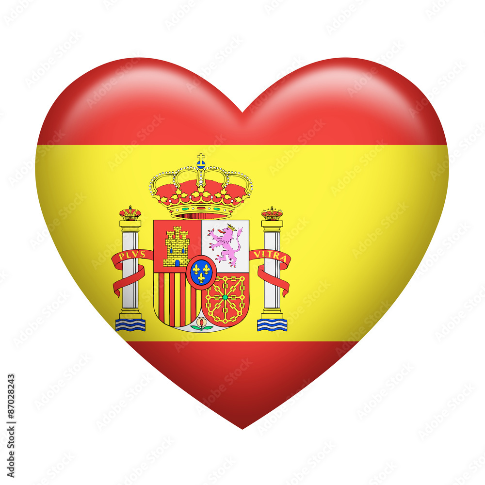 Spanish Insignia Heart Shape - obrazy, fototapety, plakaty 
