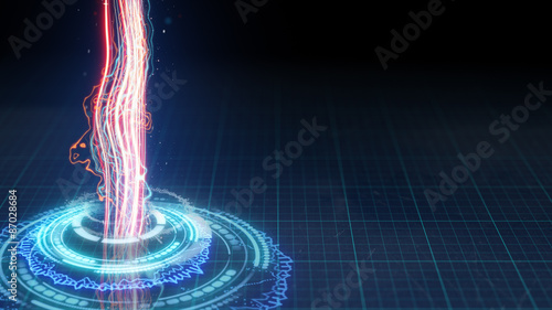 futuristic circular shape a...
