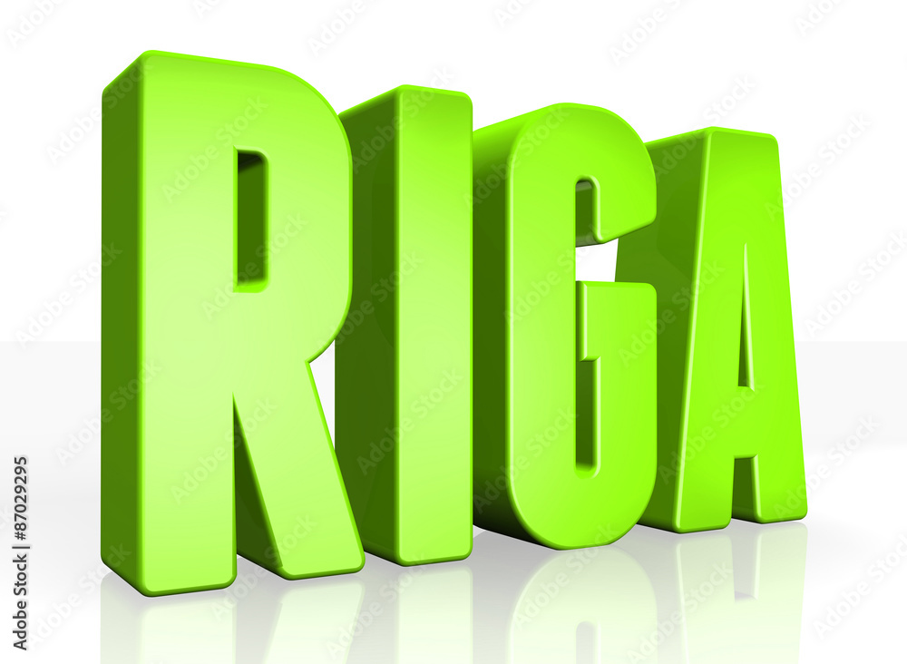 3D Riga text on white background 3D Riga text on white background