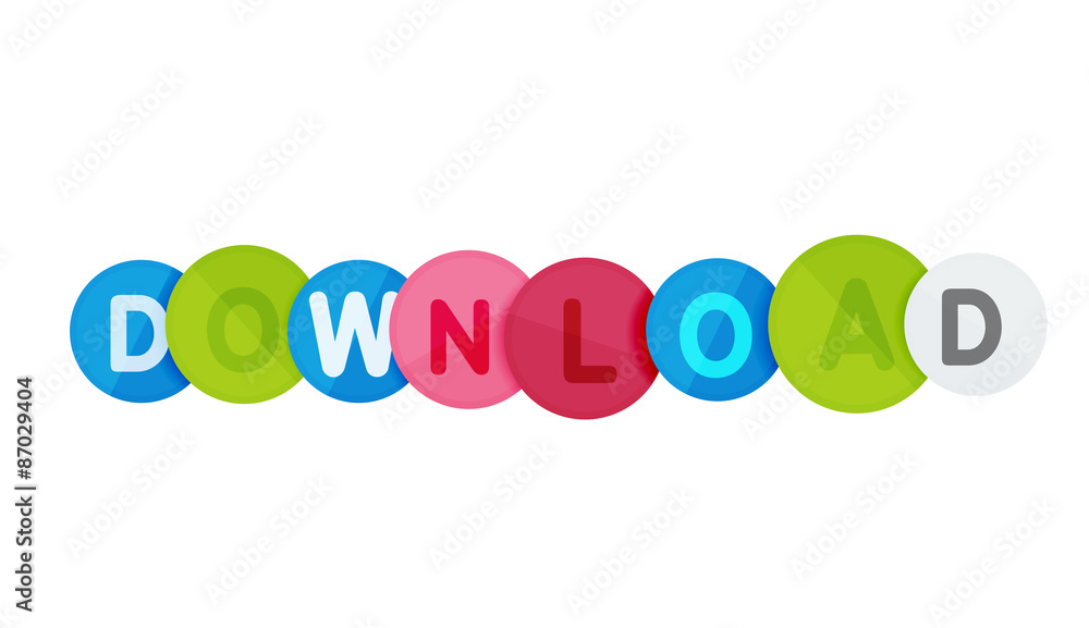 Fototapeta premium Download button made of glossy circles