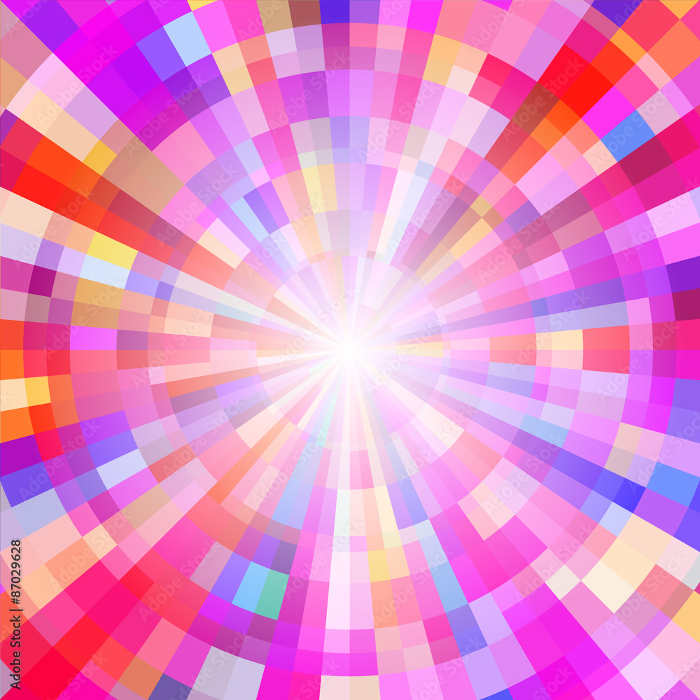 Abstract Colorful Circle Tunnel. Vector Background
