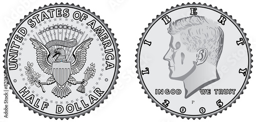 Metal coins - half dollar
