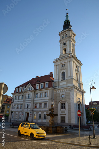 Obraz na płótnie Town Hall in Prudnik w salonie