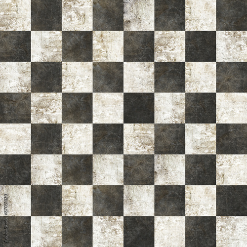 checkered tiles seamless with black and white marble effect