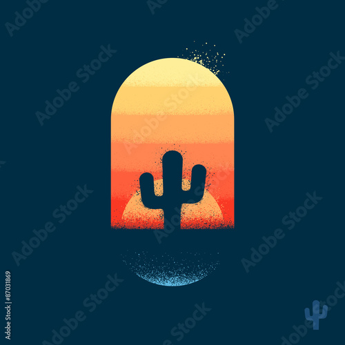 Desert cactus emblem