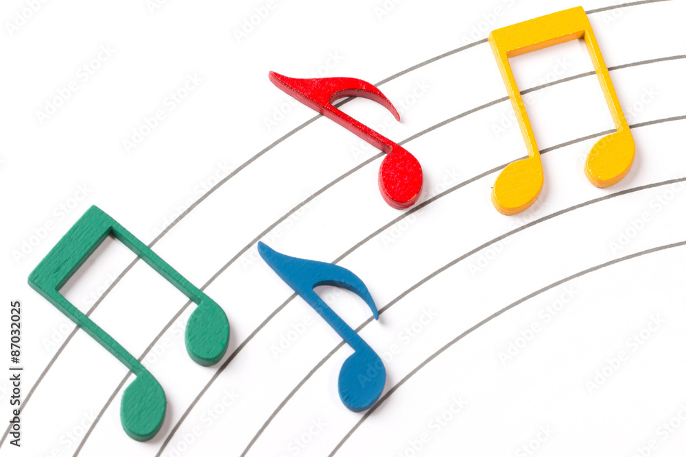 Naklejka premium Color Musical Notes
