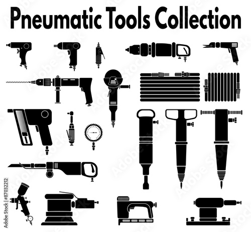 Pneumatic tools silhouette collection