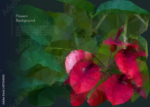 Flower polygonal mosaic. Vector eps 10