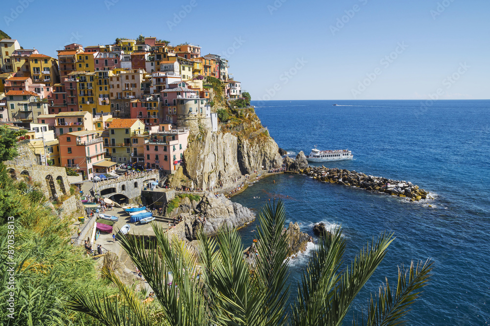 Manarola , the oldest  Cinque Terre villages, in Liguria, northern Italy
