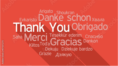 THANK YOU in different languages, word tag cloud