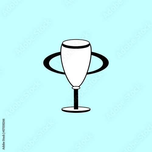 Champion Cup black and white silhouette sign icon