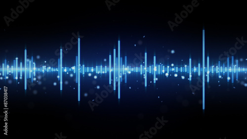audio waveform blue equalizer