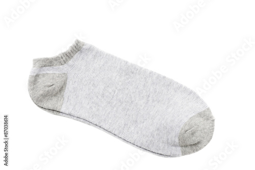 pair of fashionable striped short socks isolated on white