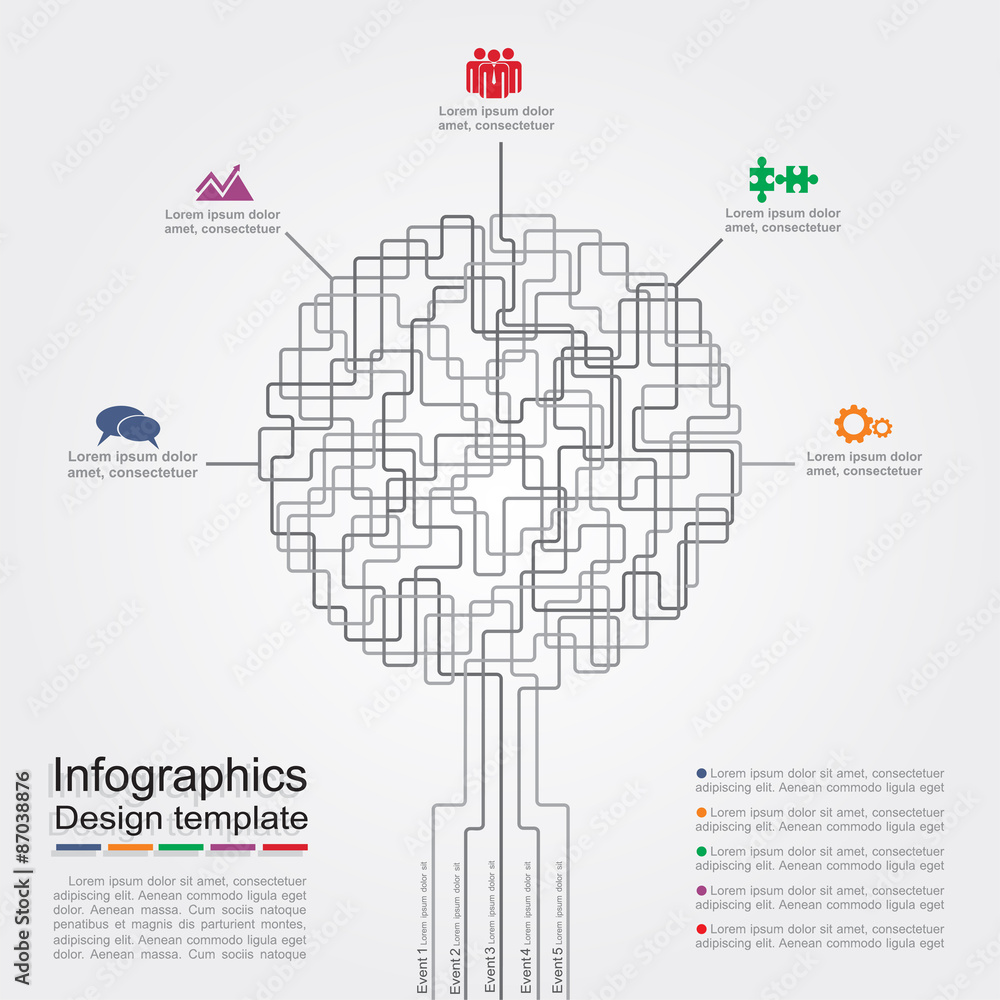 Obraz premium Infographic report template with text and icons. Vector