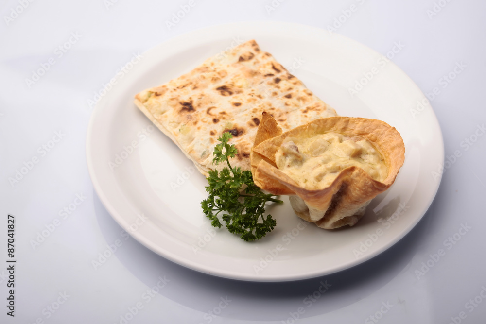 Warm pita bread with stuffing