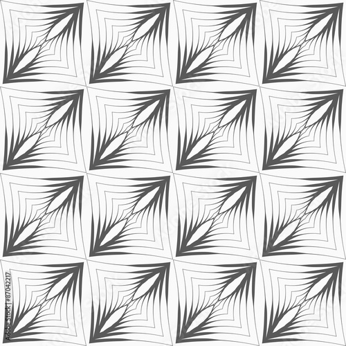Gray striped triangular shapes with thickening in grid