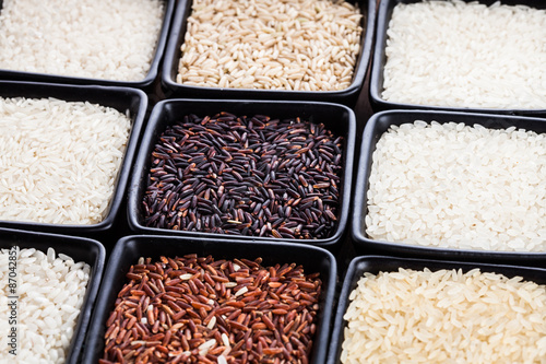 Various types of rice  photo