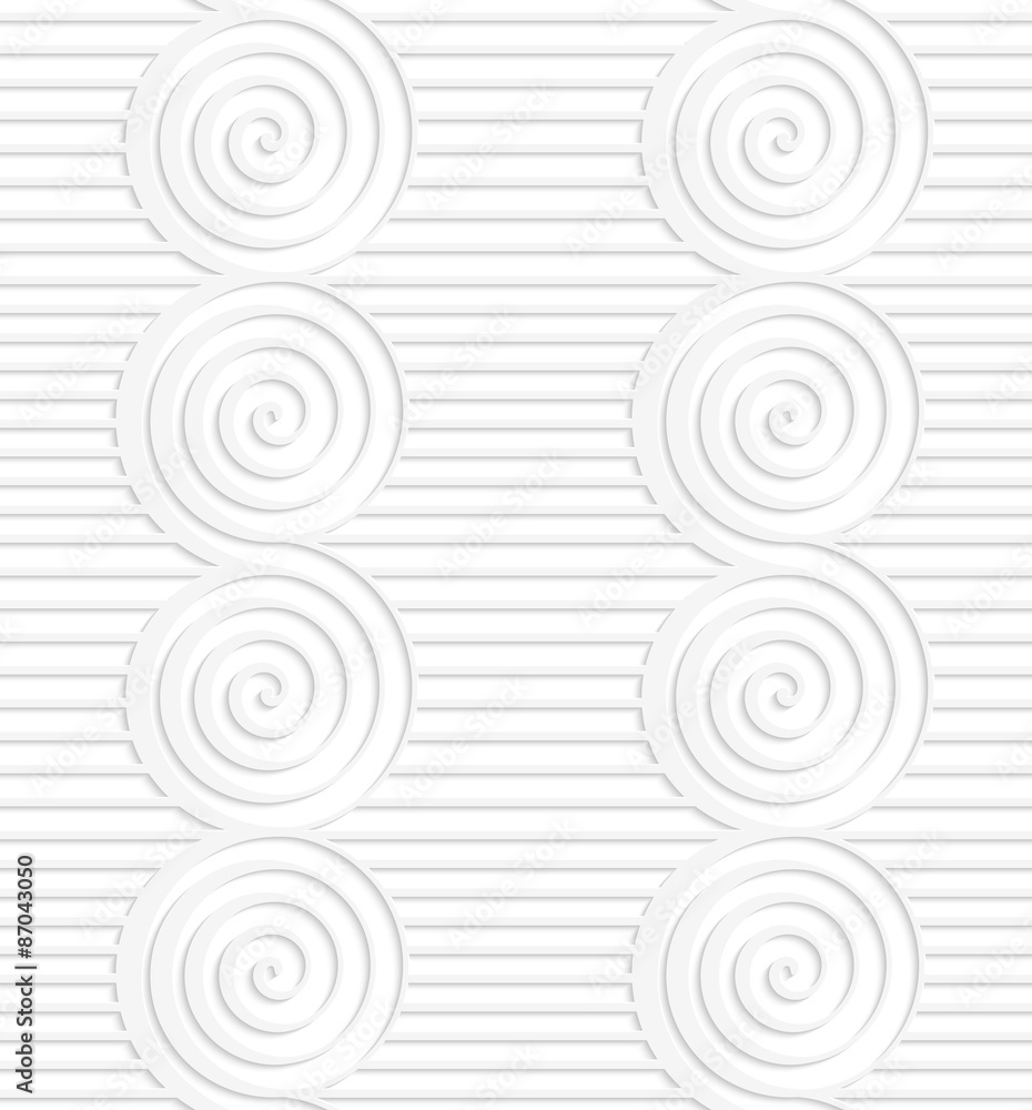 Paper white merging spirals on continues lines Paper white merging spirals on continues lines