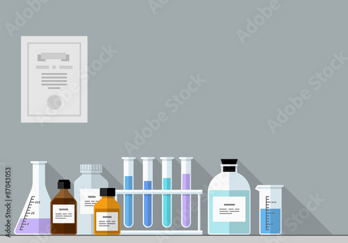 Vector set - chemical designer. Flat design