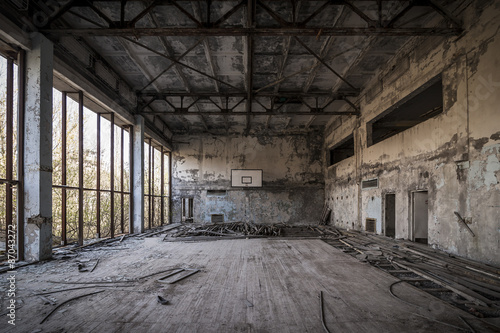 Chernobyl - Abandoned basketball court © enolabrain