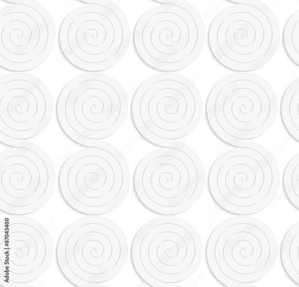 Paper white solid merging spirals Paper white solid merging spirals