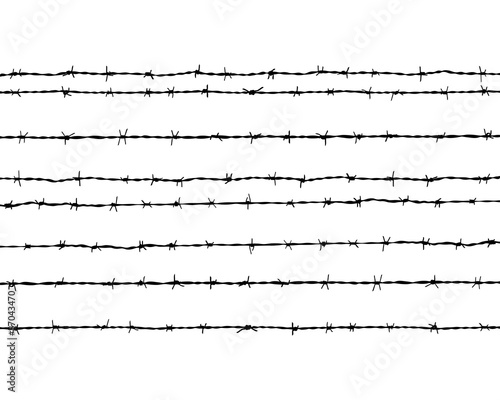 Black silhouette of the barbed wire