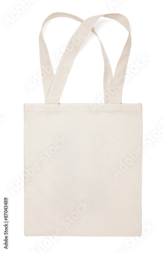 Fabric cotton bag isolated on white background