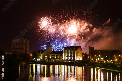 Fireworks over the Fishing Village in Kaliningrad photo