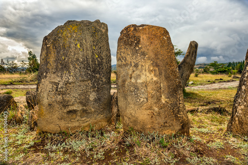 Megalithic Tiya stone pillars, Addis Ababa, Ethiopia photo