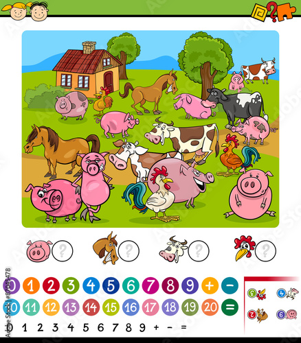 counting game cartoon illustration