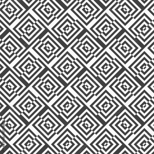 Alternating black and white diagonally cut squares with turn