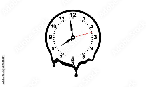 Melting Clock Vector Illustration