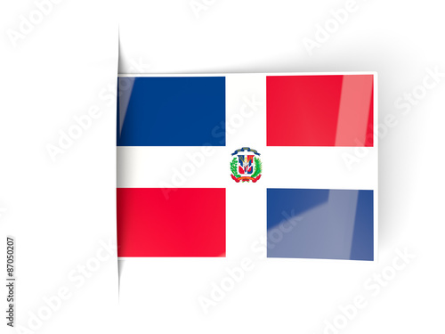 Free Download Square label with flag of dominican republic - GFXLoad