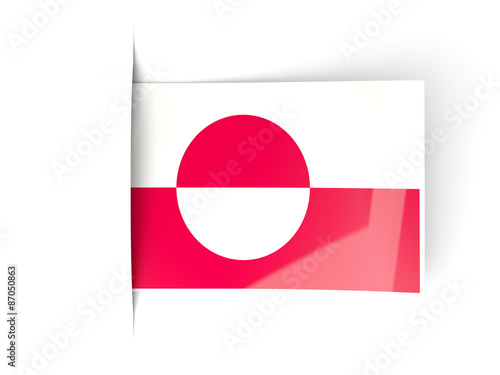 Square label with flag of greenland Free Download Square label with flag of greenland - GFXLoad