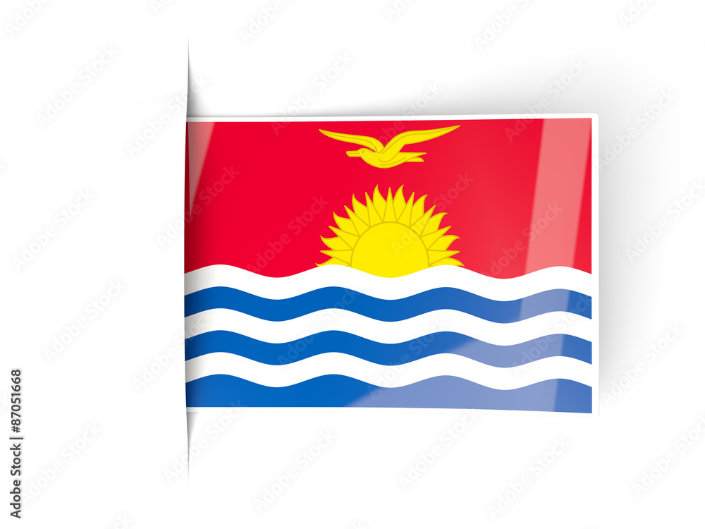Fototapeta premium Square label with flag of kiribati